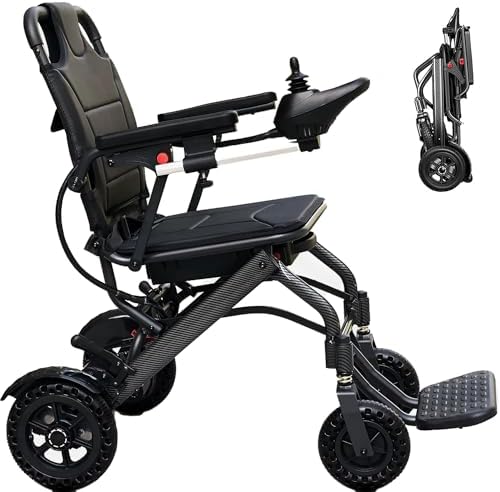 Ultra-light foldable electric power wheelchair, 19km range. Portable mobility aid. Image 1 of 6.